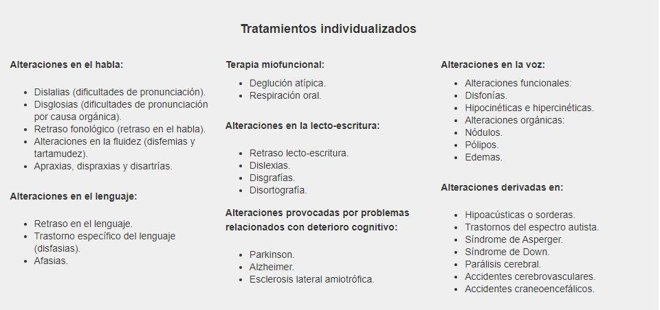 tratamiento individualizados